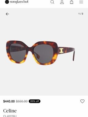 Celine Tortoise Square Sunglasses with Gold Triomphe Logo